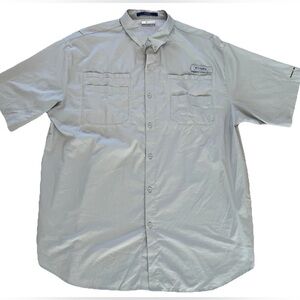 Columbia PFG Tamiami Shirt Mens 3XT Gray Omni-Shade Fishing Vented Short Sleeve